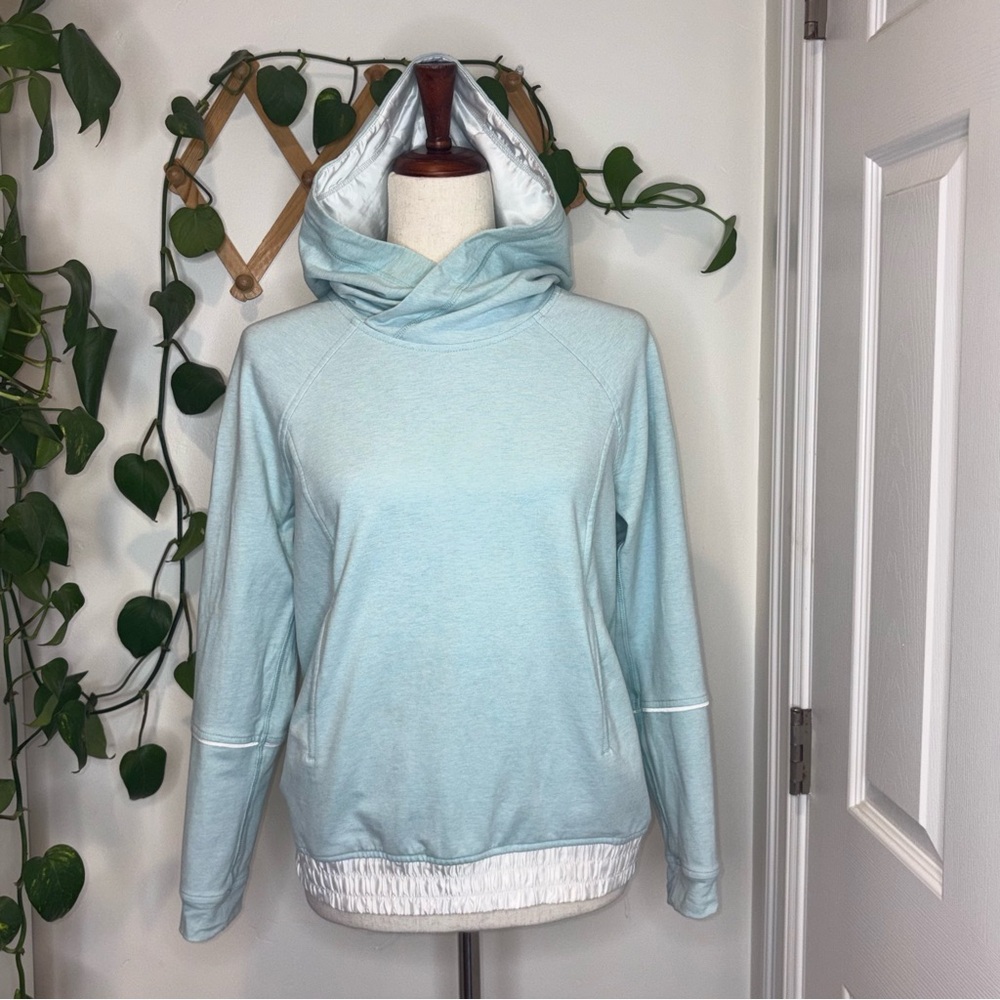 Lululemon All Good Pullover Heathered Tranquil Blue / White Sweater